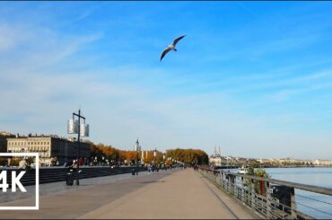 Bordeaux 4k Walk Lunch Time with blue sky walking in France before coronavirus