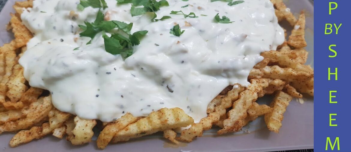 Spicy Cheesy French Fries Recipe in Urdu Hindi l How to make French Fries with white cheesy sauce