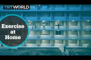 French fitness trainers give balcony gym classes to elderly