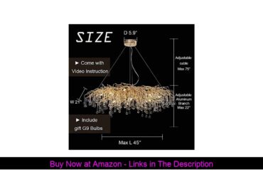 ✨ ANTILISHA Gold Rectangle Chandelier Crystal Modern Pendant Lighting for Dining Room Foyer Large C