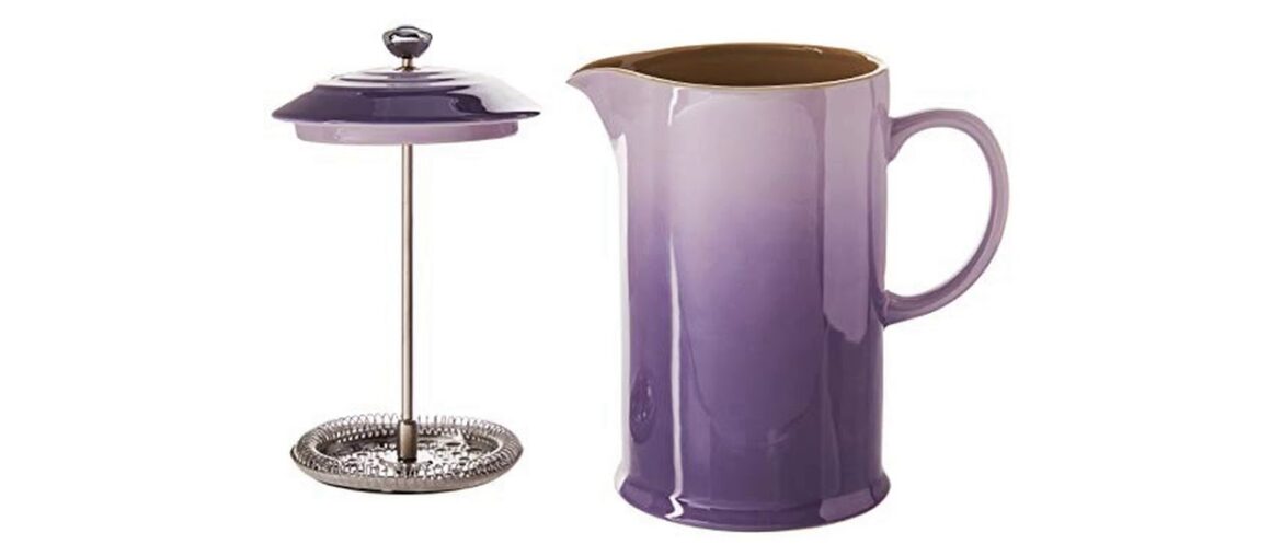 ☀️ Le Creuset PG8200-10BP Stoneware French Press Coffee Maker, 27 oz, Provence