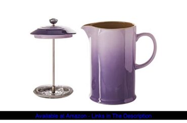 ☀️ Le Creuset PG8200-10BP Stoneware French Press Coffee Maker, 27 oz, Provence