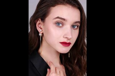 ZOOM IN GIFTS FOR EVERYONE French Gold Red Wine & White Pearl Wedding Sterling Gold Dangle for Women