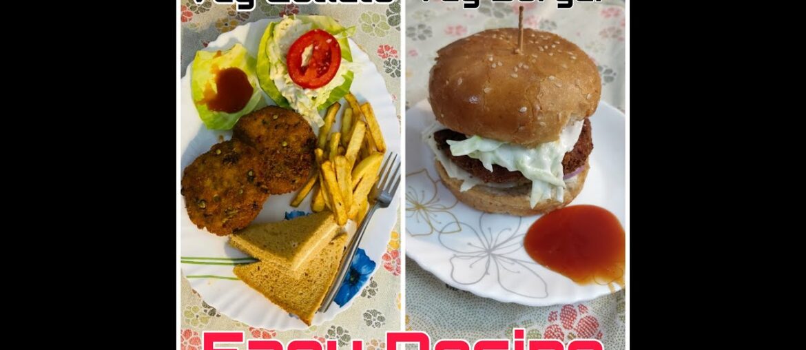 Burger at Home | Veg Cutlet | French Fries and Sandwich | Home Made Recipe | Easy To Make