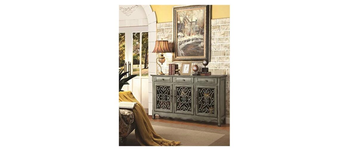 ✨ 3-Door Accent Cabinet Antique Green