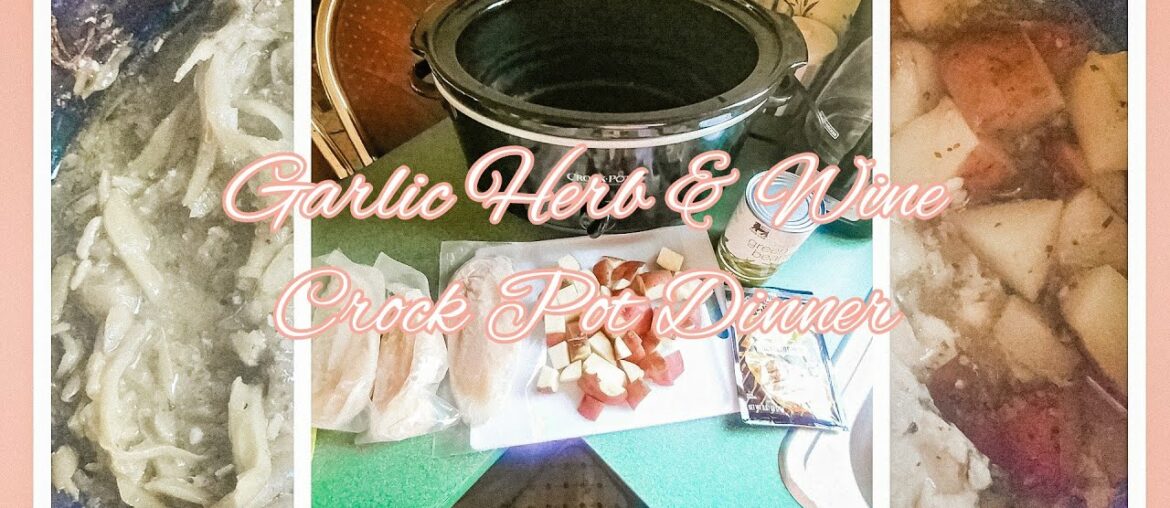 DUMP & GO Garlic Herb & Wine Chicken | 4 Ingredient Crock Pot Dinner Idea | BUDGET FRIENDLY