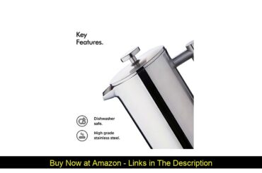 ✨ VonShef 3 Cup French Press Double-Wall Satin Polished Stainless Steel Cafetiere Coffee with Filte