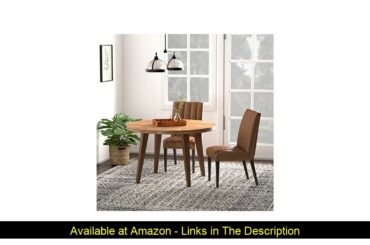 ✨ Stone & Beam Channel-Back Leather Dining Chairs, 40H, Cognac, Set of 2