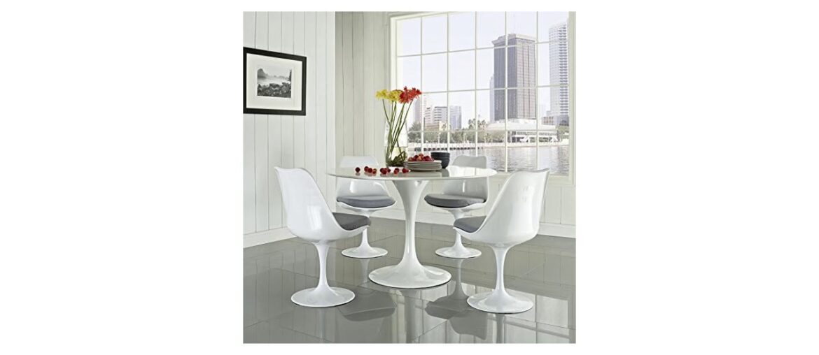 ▶️ Modway Lippa 48 Mid-Century Modern 5-Piece Kitchen and Dining Set with Round Table and Four Dini ▶️ Modway Lippa 48 Mid-Century Modern 5-Piece Kitchen and Dining Set with Round Table and Four Dini