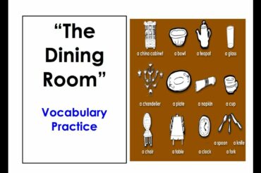 Learn Dining Room Vocabulary. Easy English Conversation Practice.