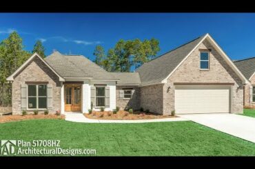 Modern French Country House Plan 51708HZ Live Tour w/ Interiors!