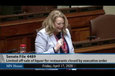 Wine and beer to-go bill on House Floor  4/17/20