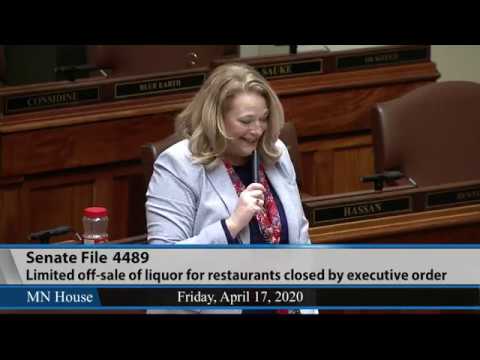 Wine and beer to-go bill on House Floor 4/17/20 Wine and beer to-go bill on House Floor 4/17/20