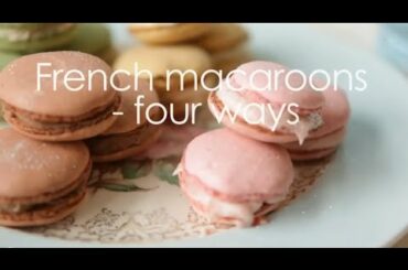 How to make macarons video - Recipe for four flavours in one
