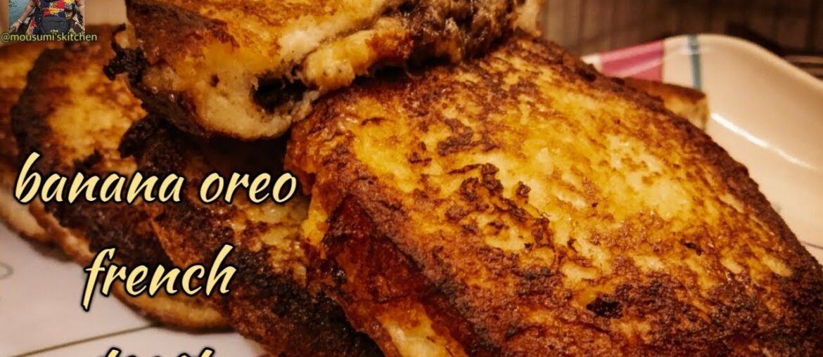 lock down special easy breakfast recipe  banana oreo french toast in Bengali french toast recipe