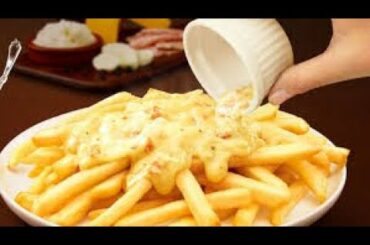 Home-made French Fries with Cheese Sauce Recipe