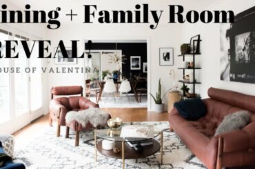 Modern Cozy Mid Century Mod Family & Dining Room MAKEOVER | Scandinavian Inspired