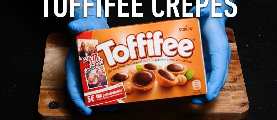 TOFFIFEE Crepe | How to make sweet french crepes with Toffifee Recipe | ASMR