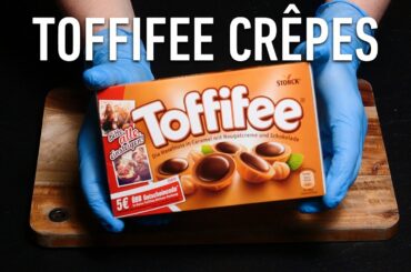TOFFIFEE Crepe | How to make sweet french crepes with Toffifee Recipe | ASMR
