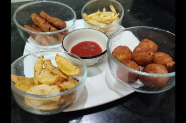 4 Easy Potato Snacks Recipes| Potato Wedges | French Fries | Potato cheese balls | Potato fingers