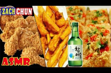 ASMR MUKBANG - Eat everything crispy, Sweet and spicy with Soju wine - Relaxing Sounds - No Talking