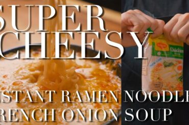 SUPER CHEESY French Onion Instant Ramen Noodle Recipe