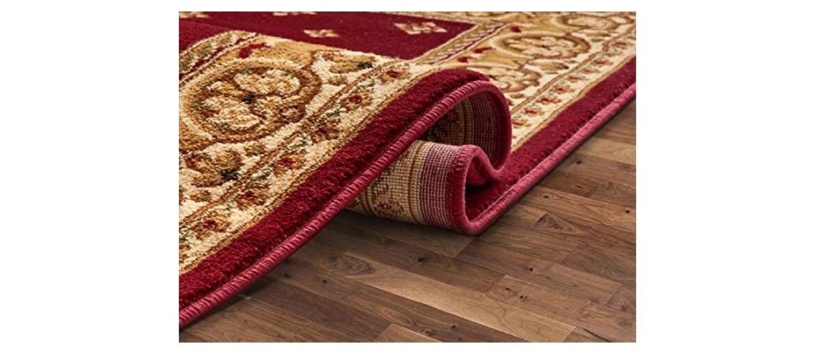❄️ Noble Palace Red French European Formal Traditional Area Rug 9x13 ( 93 x 126 ) Easy to Clean Sta