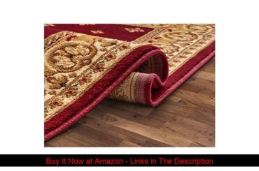 ❄️ Noble Palace Red French European Formal Traditional Area Rug 9x13 ( 93 x 126 ) Easy to Clean Sta
