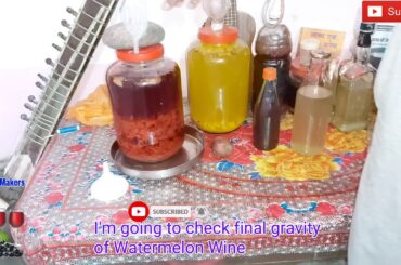 Watermelon Wine final gravity chaking. Desi Shrab & food recipes