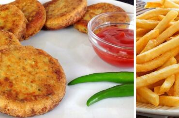 Chicken Shami Kabab Recipe |  French fries Recipe | Homemade crispy fries recipe (Taste Of Royal )