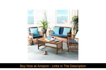 ❄️ Safavieh PAT4019B Collection Gresley Grey and White Indoor/Outdoor Stacking French Bistro Counte