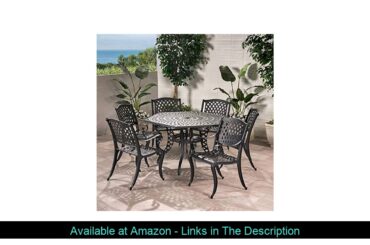 ⭐️ Christopher Knight Home 239077 Hammond 7 Piece Dining Set, Antique Matte Black
