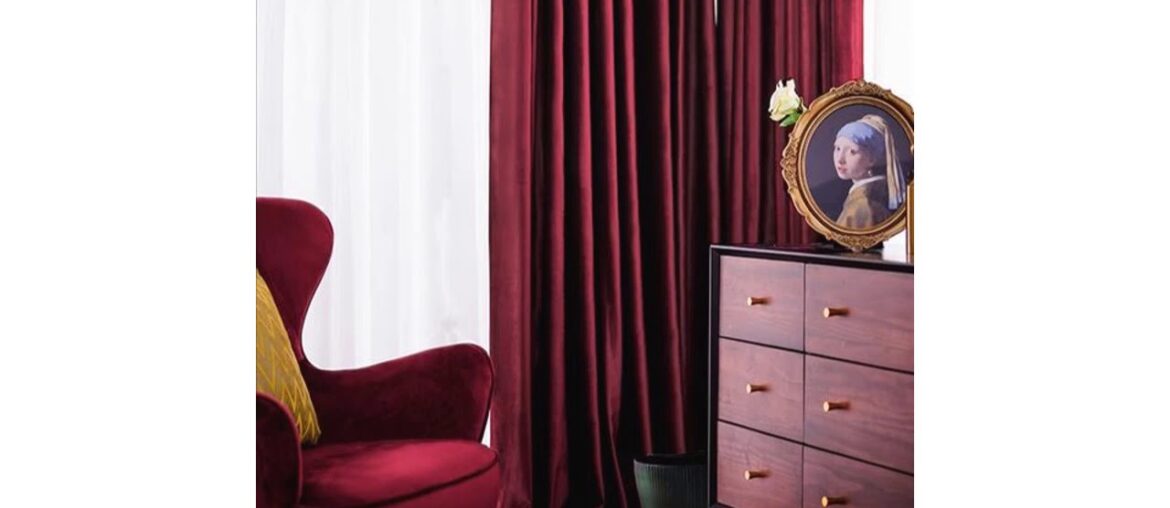 Luxury Nordic Velvet Curtain Red Blackout Curtains for Living Room Bedroom Thickened Velvet French Luxury Nordic Velvet Curtain Red Blackout Curtains for Living Room Bedroom Thickened Velvet French