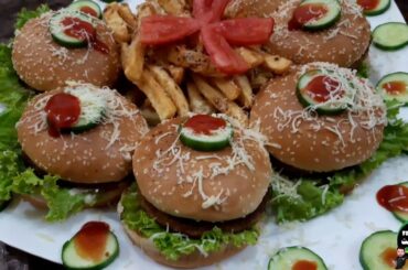 french fries chicken burger recipe in urdu || 29 Apr 2020
