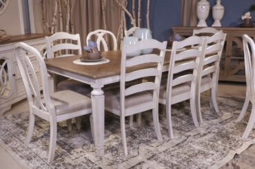 Realyn Chipped White Extendable Rectangular Dining Table from Signature Design by Ashley