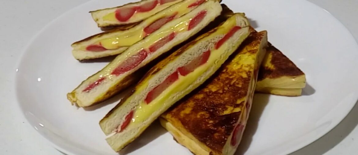 CHEESY HOTDOG FRENCH TOAST SANDWICH – Lockdown Recipe ♥ Maki Mikey ♥ VLOG #72