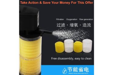 Top Three in one Aquarium Fish Tank Filter Pump Internal Filter Sponges Multifunction Submersible P