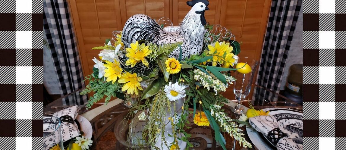 FRENCH COUNTRY FARMHOUSE KITCHEN TABLE LEMON  DECOR - DECORATE WITH ME - TABLESCAPE THURSDAY