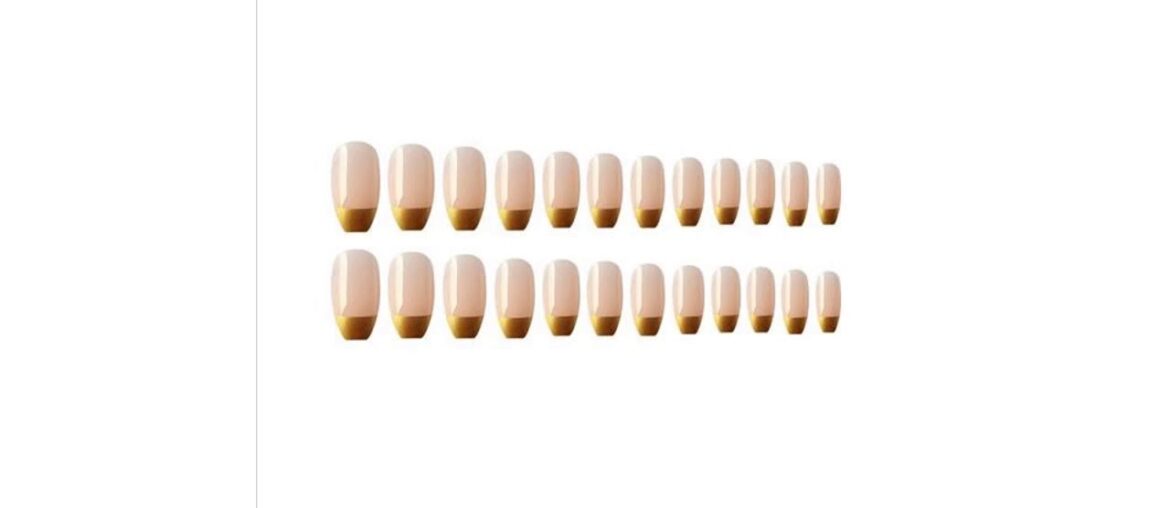 Best 24Pcs/set Fake Nails Detachable Long Phnom Penh Nude French Nails Press With Jelly Gel Glue Na