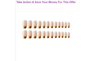 Best 24Pcs/set Fake Nails Detachable Long Phnom Penh Nude French Nails Press With Jelly Gel Glue Na