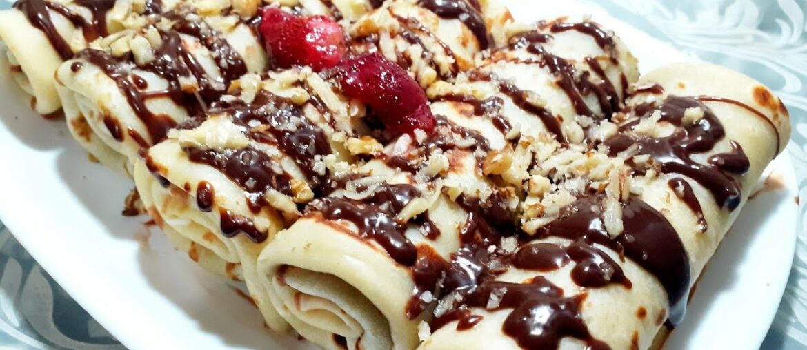 FRENCH DELICIOUS CREPES RECIPE | Recette crêpes avec le chocolat facile