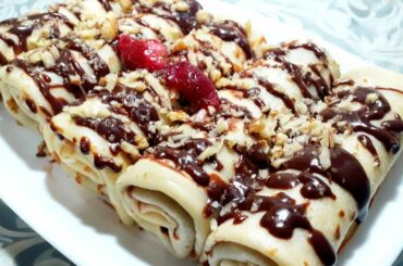 FRENCH DELICIOUS CREPES RECIPE | Recette crêpes avec le chocolat facile