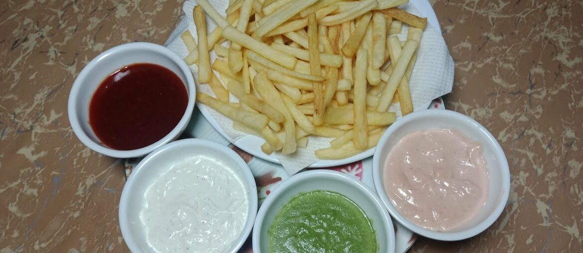 French Fries Recipe with 4 French Fry Dipping Sauces | sauces | Restaurant style french fries . French Fries Recipe with 4 French Fry Dipping Sauces | sauces | Restaurant style french fries .