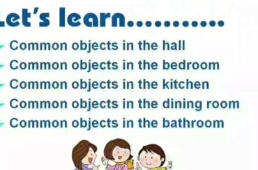 Common objects in the hall | Common objects in the bedroom | dining room |Kitchen | Bathroom | learn