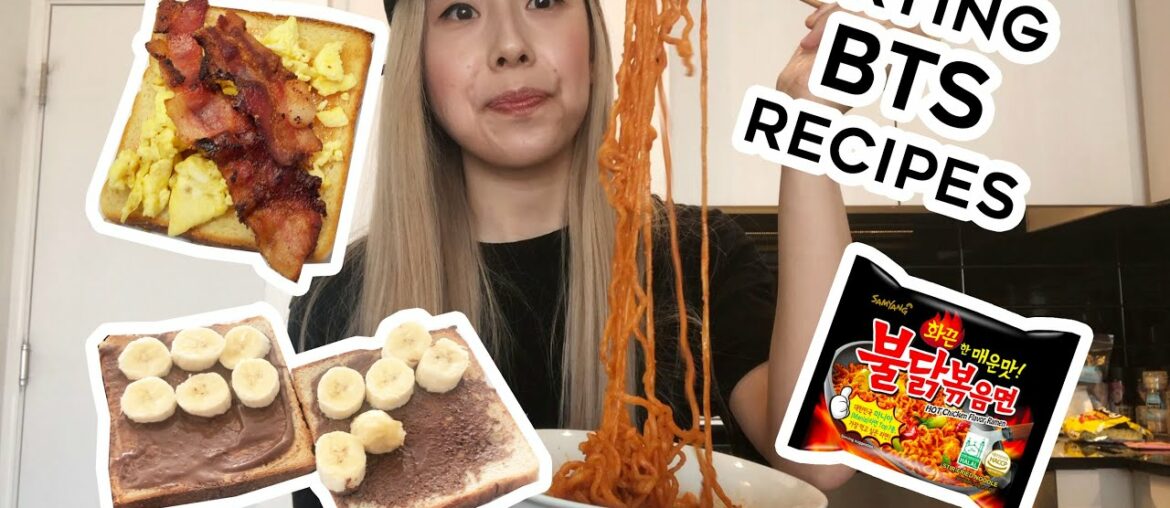 I attempt BTS-recommended Recipes (Hope French Toast, Fire Cheese Ramen, Nutella Banana Toast)