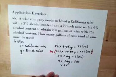 Systems of Linear Equations in Two Variables Application Exercises #55