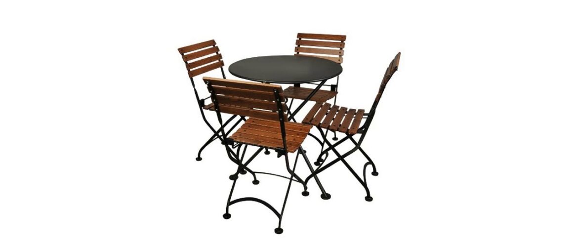 ☄️ Mobel Designhaus French Café Bistro 3-leg Folding Bistro Table, Jet Black Frame, 28 Round Metal ☄️ Mobel Designhaus French Café Bistro 3-leg Folding Bistro Table, Jet Black Frame, 28 Round Metal