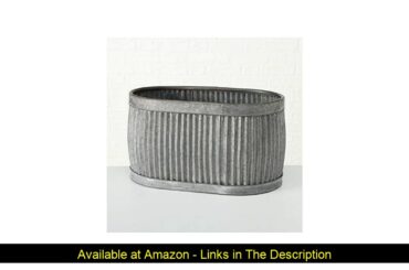 ❎ WHW Whole House Worlds French Country Style Oval Belly Planters, Set of 3, Galvanized Metal, Chub