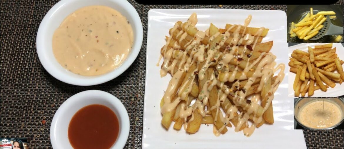 French Fries With Cheese Sauce Recipe | French Fries Recipe | Cheese Sauce Recipe | Swatistaan