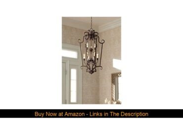 ✨ Mont Chambord Bronze Foyer Pendant Chandelier 17 Wide French Country Open Scroll Candelabra Holde